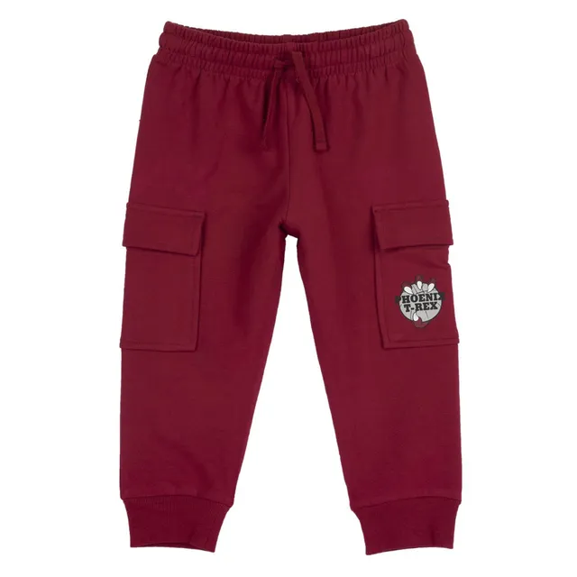 Chicco pantaloni fleece jogger bordeaux con tasconi