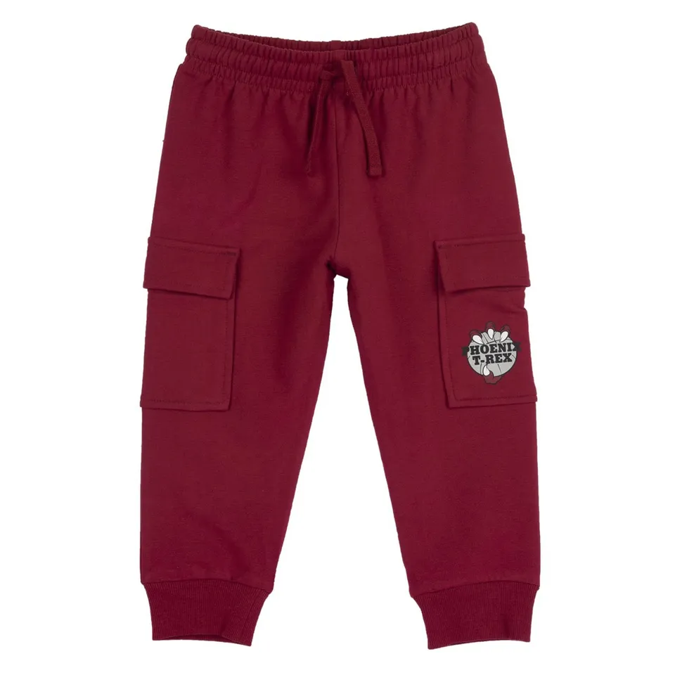 Chicco pantaloni fleece jogger bordeaux con tasconi