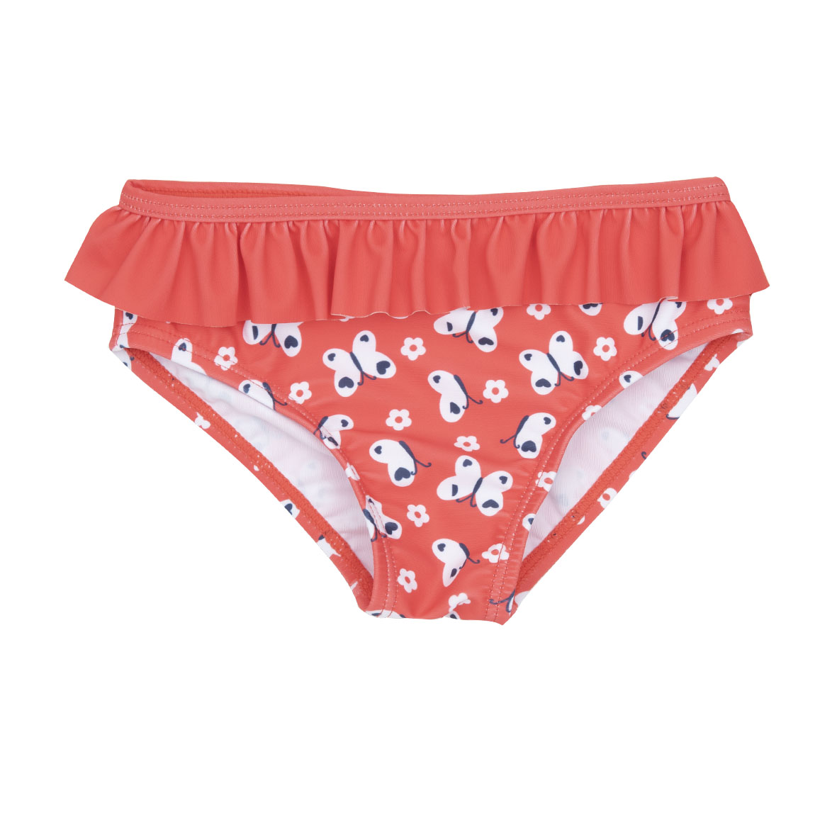 Bimba slip mare rosso farfalle con frill