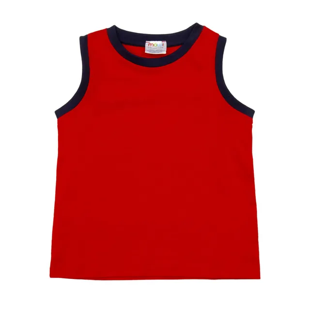 Canotta jersey basica in cotone con costine