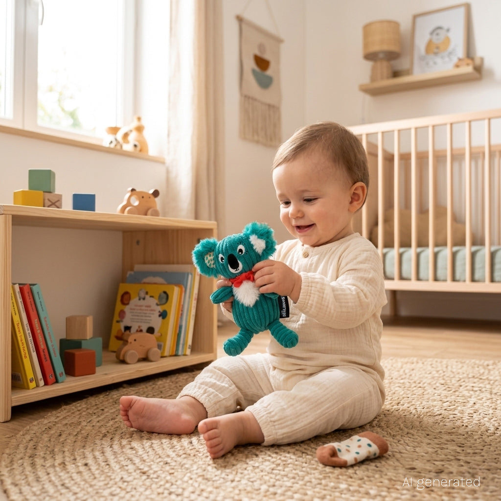 Les Déglingos Berlingos peluche koala blu in scatola 22 cm