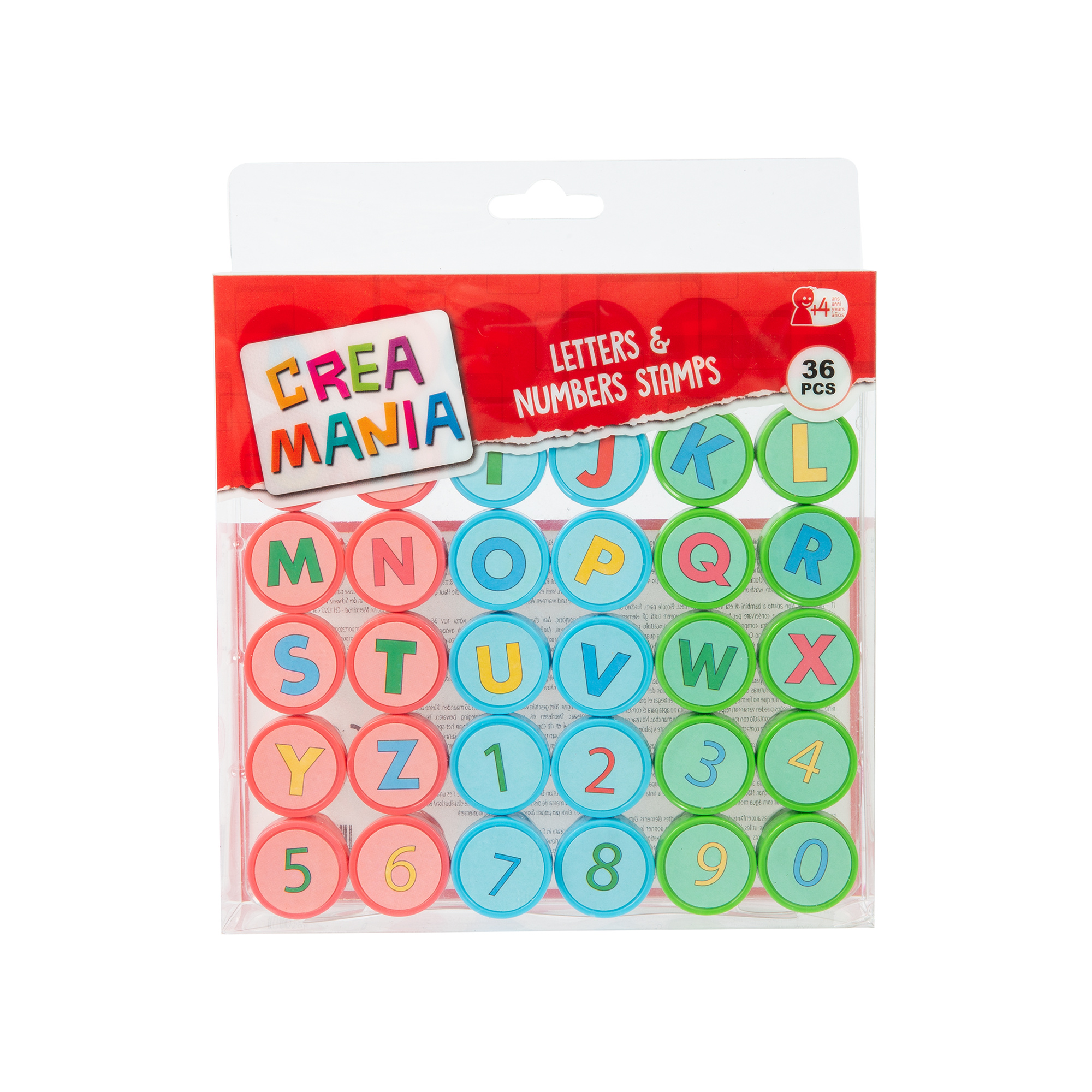 Crea Mania Set Timbrini Lettere Numeri 36 Pezzi