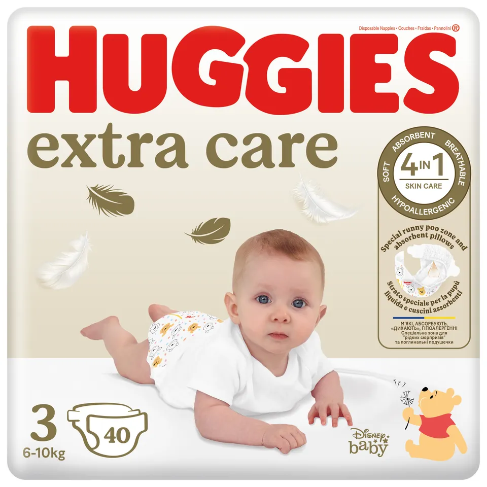 Huggies Extra Care 3 pannolini 6-10 kg 40 pezzi assorbenti