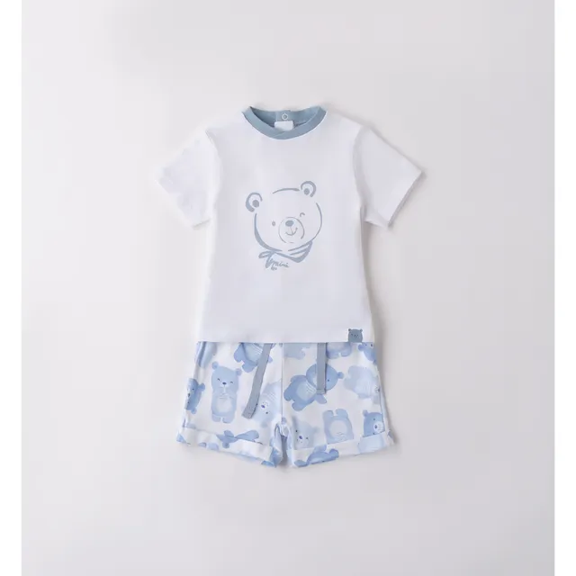 iDO Orsetto completo neonato t-shirt e short in cotone