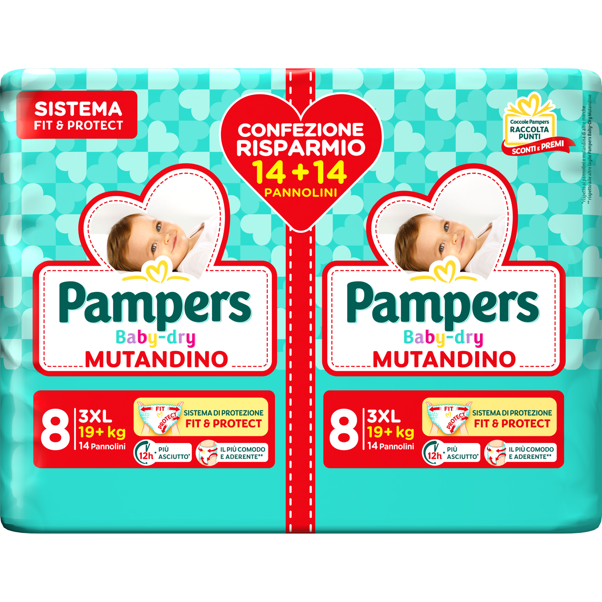 Pampers Baby Dry pannolino mutandina taglia 8 3XL x28