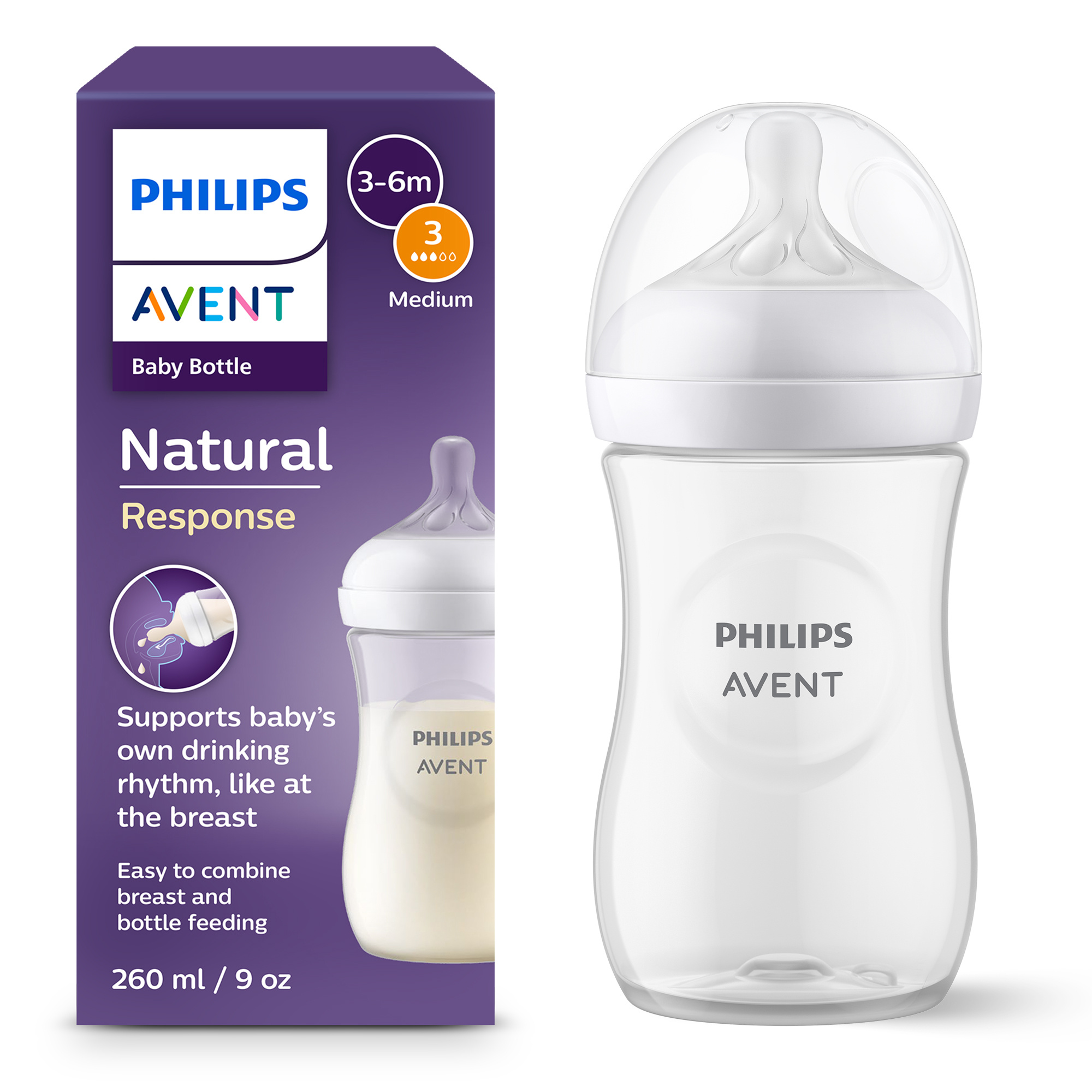 Philips Avent Natural Response SCY903/01 Biberon 260 ml Flusso 3