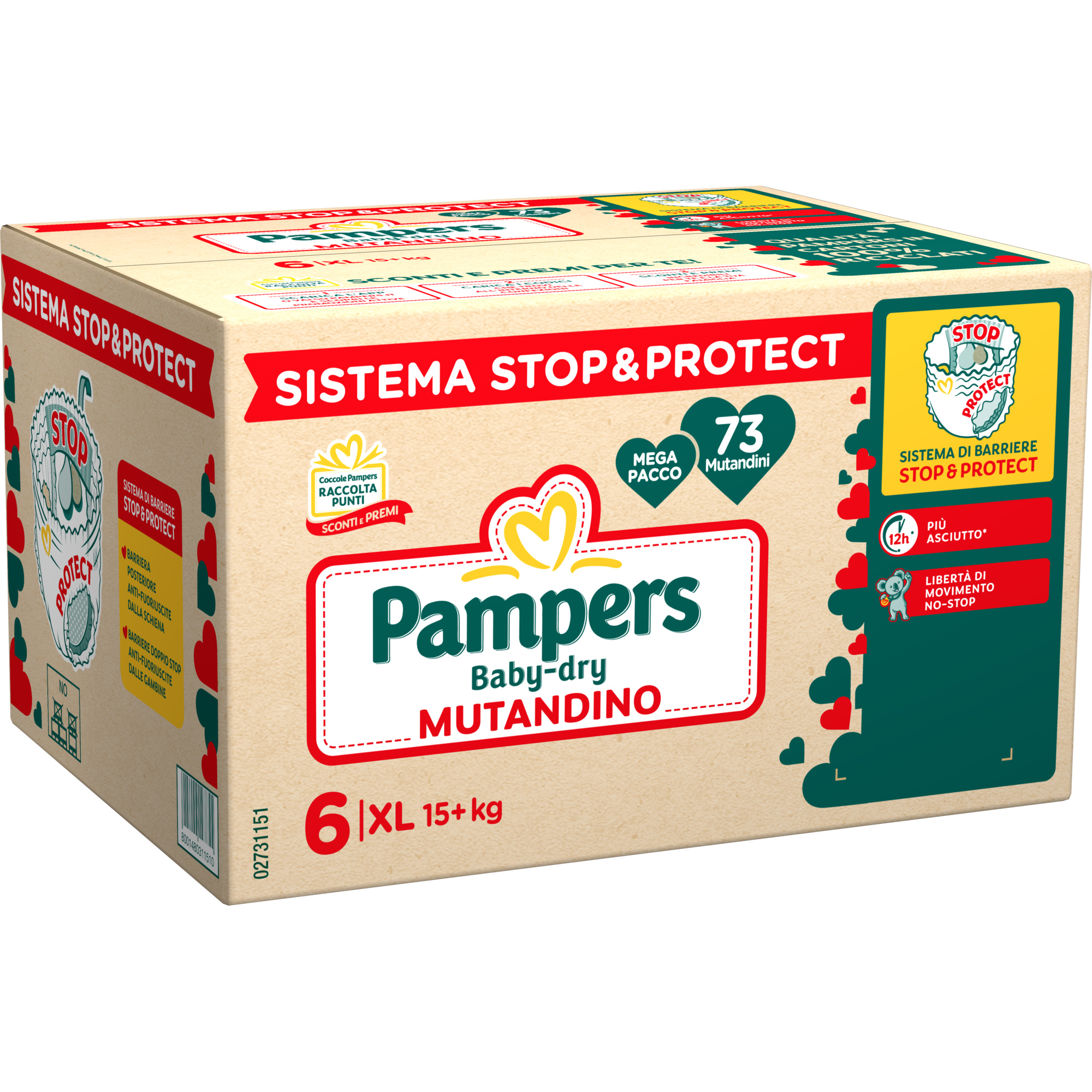 Pampers Baby-Dry mutandino taglia 6 73 pezzi 15+kg