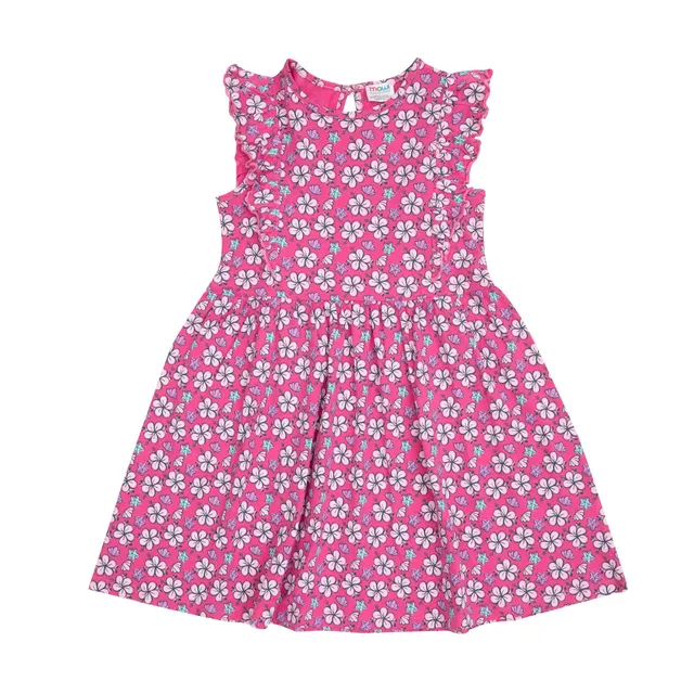 Chicco abito jersey giromanica bimba fucsia stampato