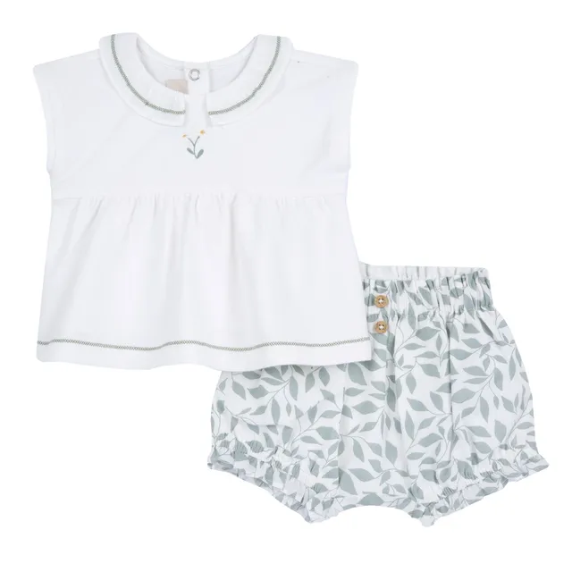 Chicco completo bambina maglia e pantaloncini cotone casual