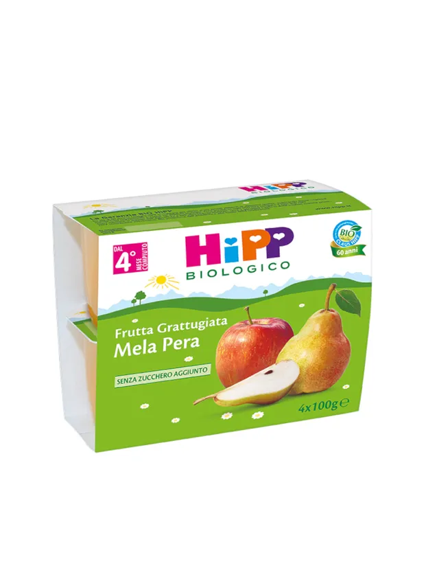 HiPP Frutta Grattugiata Mela e Pera Bio 4x100g