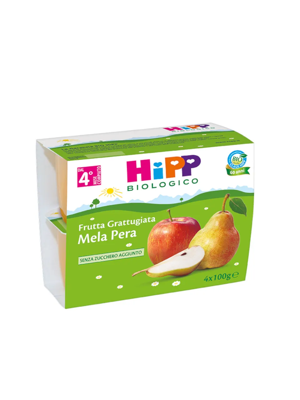 HiPP Frutta Grattugiata Mela e Pera Bio 4x100g