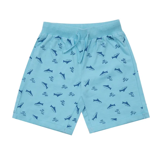 Short bimbo azzurro squalo jersey elastico