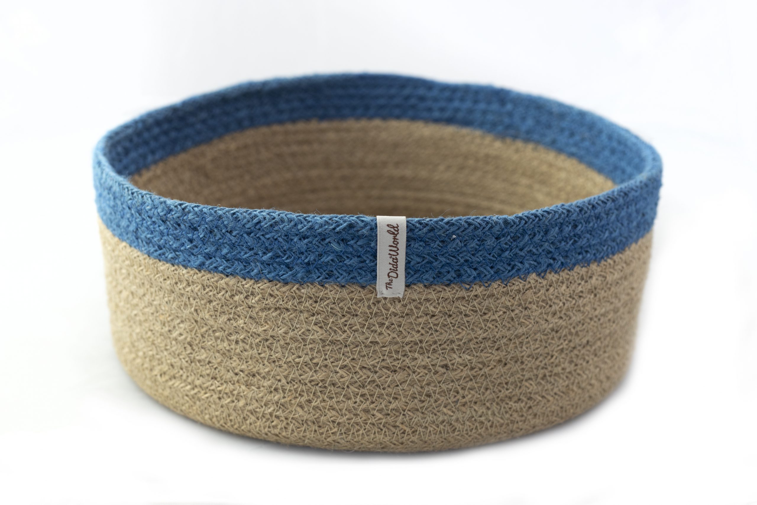 Corr Jute Works Cesta iuta naturale e blu commercio equo