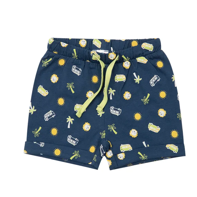 Pantaloncino Jersey Bimbo Blu Stampato con Elastico