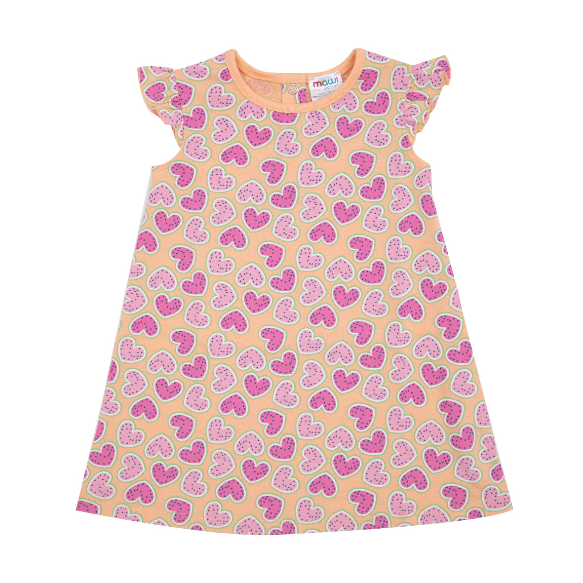 Toys Center Baby Abito Jersey Bimba Arancione Cuoricini