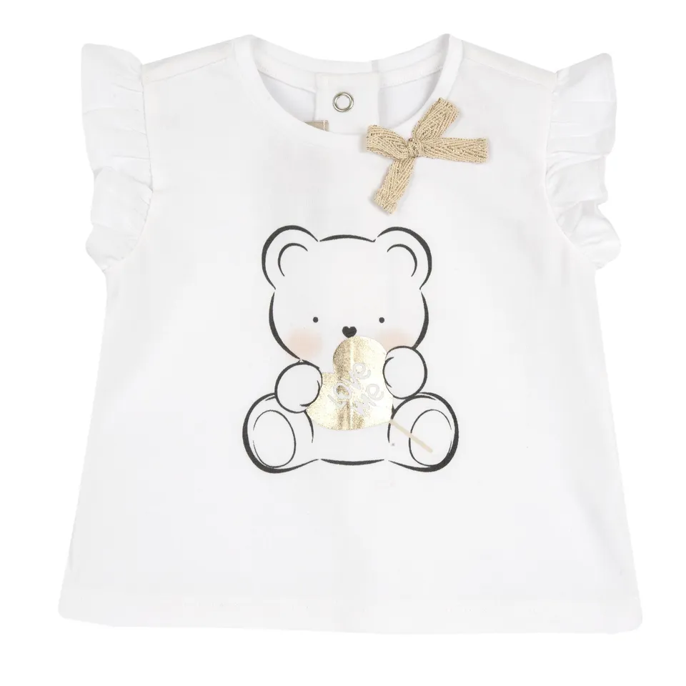 Chicco Maglietta Cotone Bimba Maniche Corte Tinta Unita