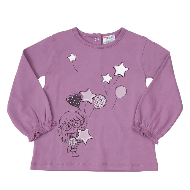 Mawi maglia jersey bimba lilla manica lunga cotone