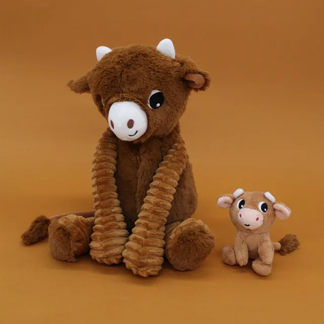 Les Deglingos Ptipotos Hindou doudou mucca marrone