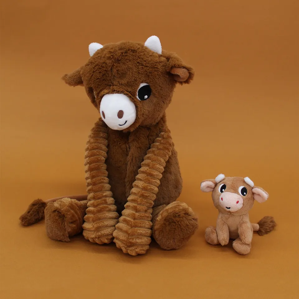 Les Deglingos Ptipotos Hindou doudou mucca marrone