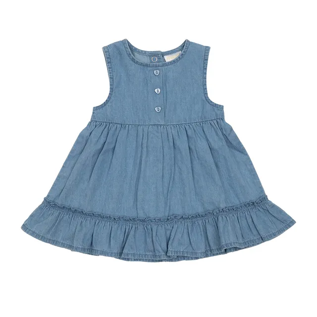 Toys Center Baby Chambray Denim abito bimba smanicato