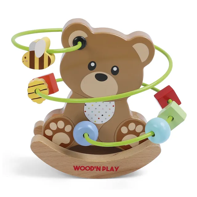 Wood'n Play Orsetto Labirinto Gioco Legno 5 Perle