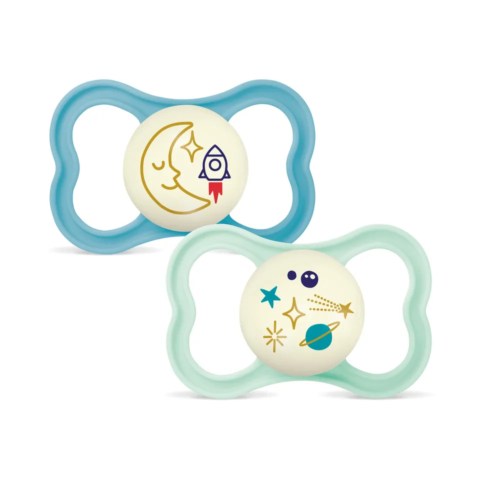 MAM Air Night succhietto 6-16 mesi set 2 pz azzurro luminoso