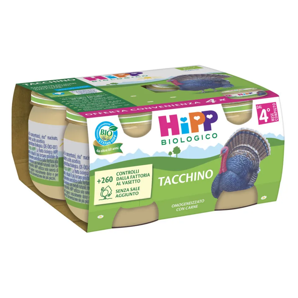 HiPP Omogeneizzato Tacchino 4x80g Biologico Senza Glutine