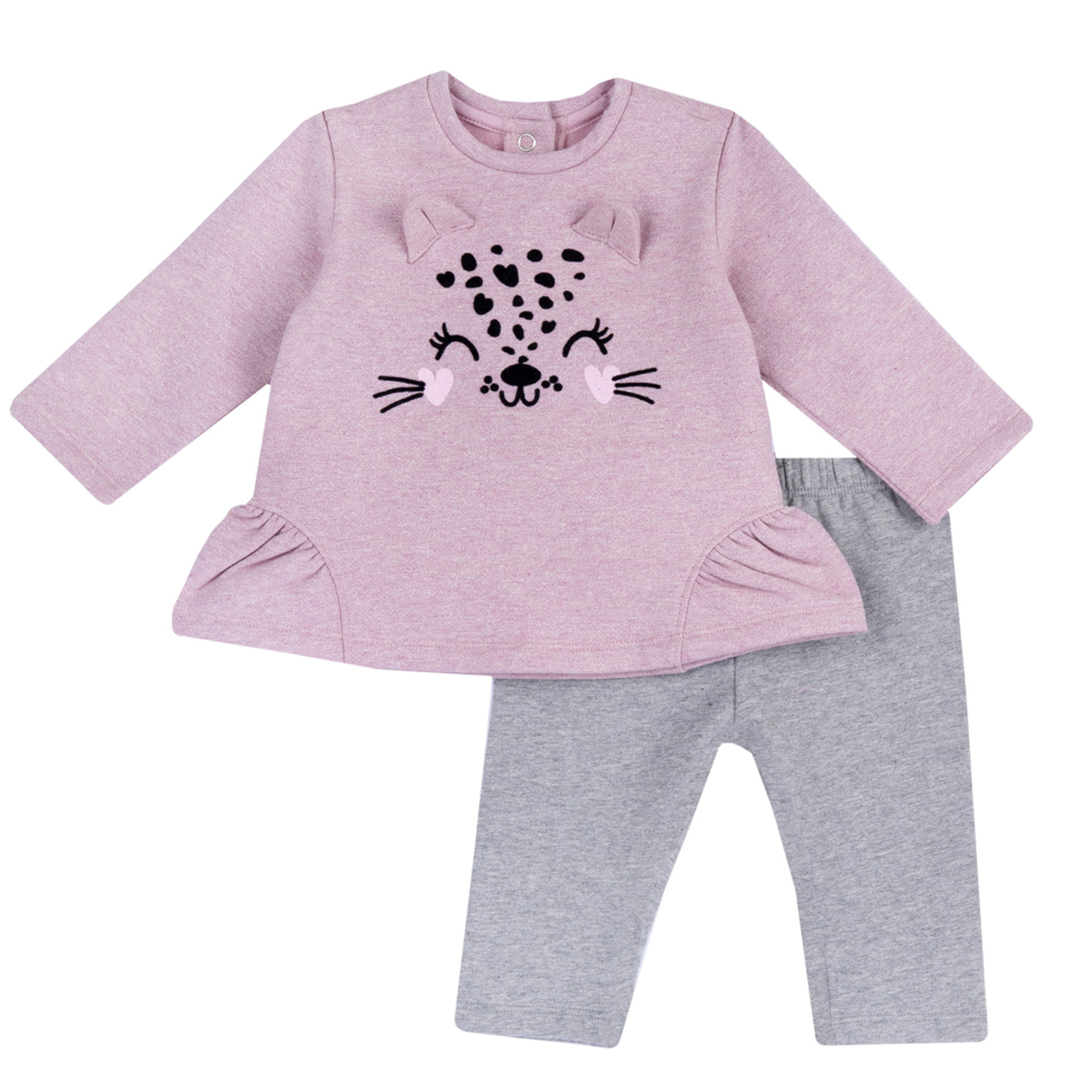 Chicco outfit due pezzi bambina leggings e felpa felpato