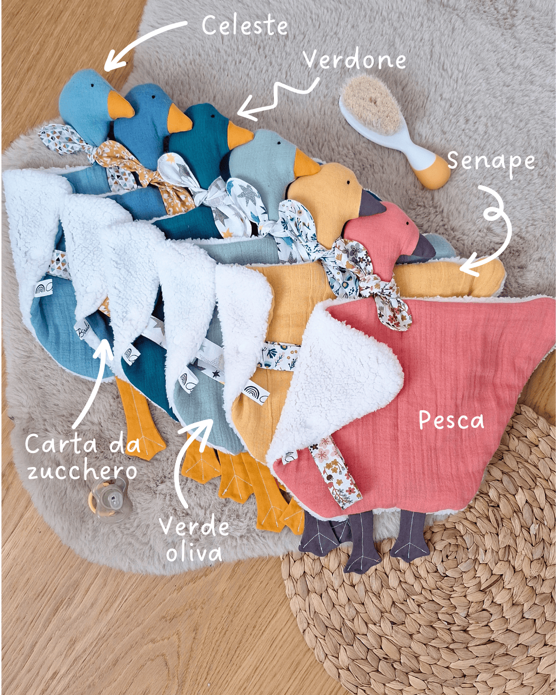 M'Amélie Creations Set Nascita Doudou Paperella 3 pezzi neonato