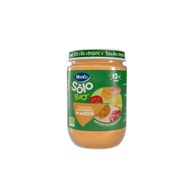 Hero Solo omogeneizzato lenticchie manzo bio 190 g 12m+