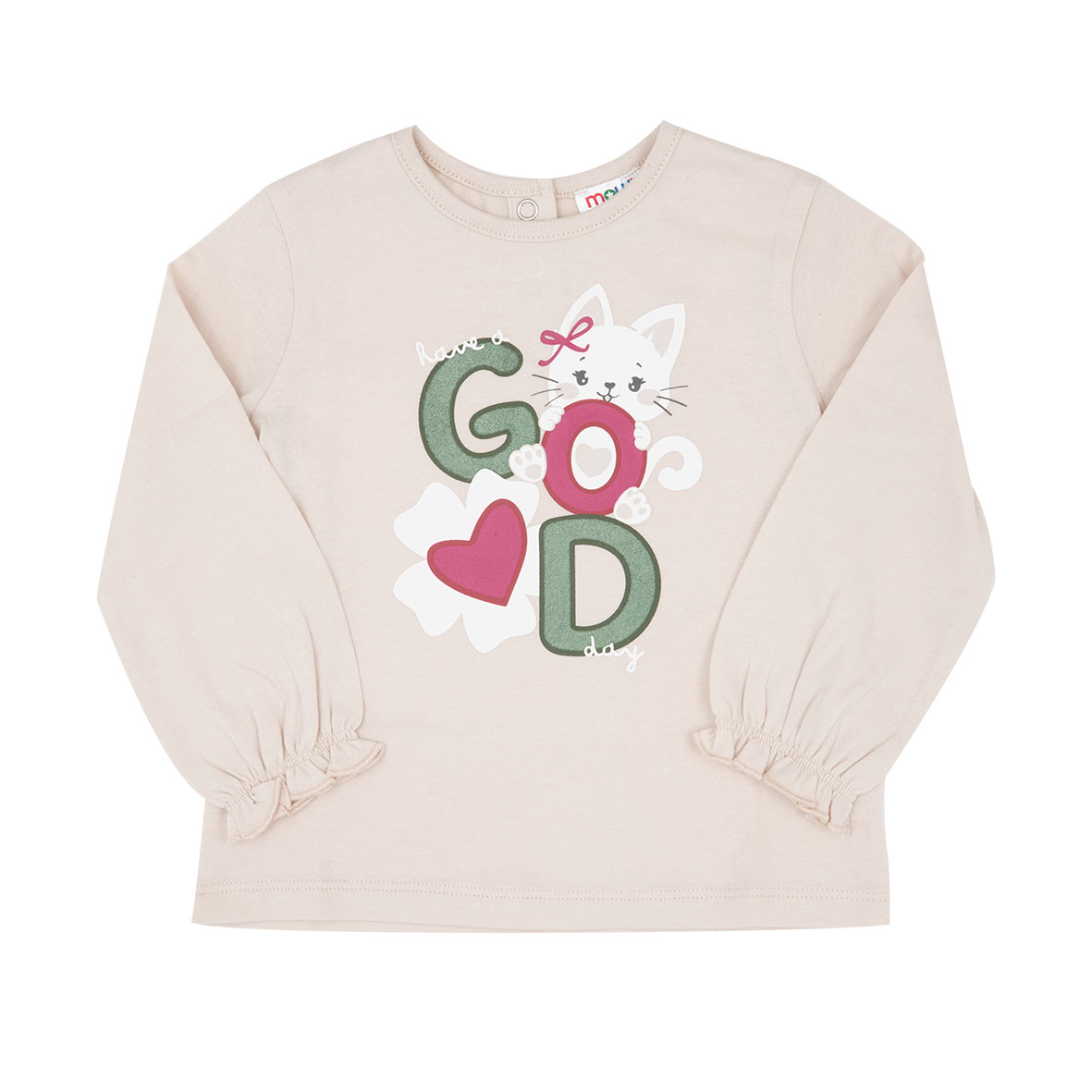 Toys Center Baby t-shirt manica lunga bimba beige stampa gattino