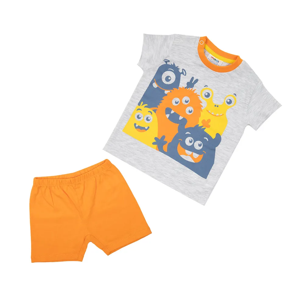Toys Center Baby pigiama bimbo 2 pezzi grigio arancio jersey