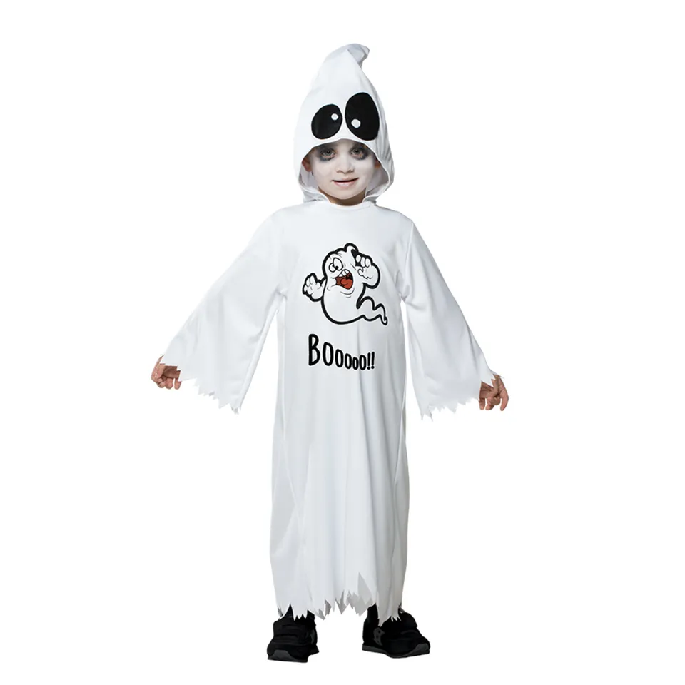 Costume halloween fantasmino baby jersey tunica e cappuccio