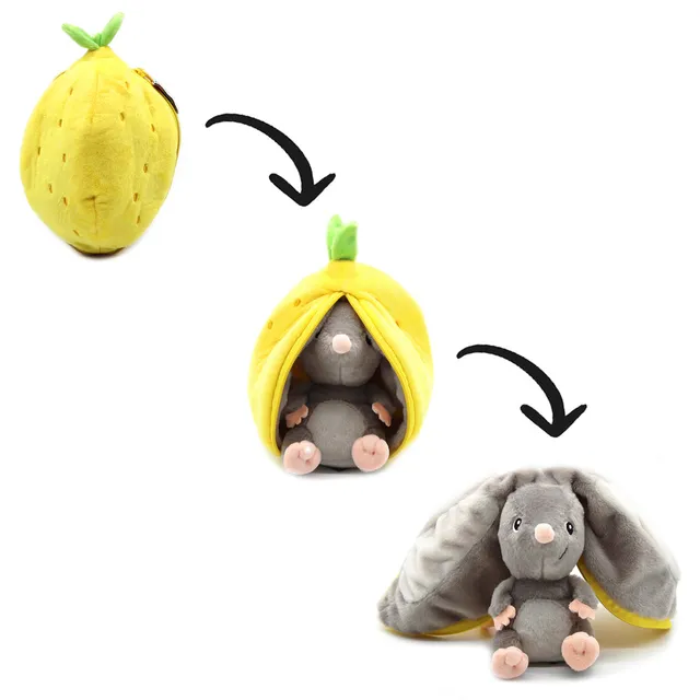 Les Deglingos Flipetz Rocket Peluche Topo Limone Reversibile