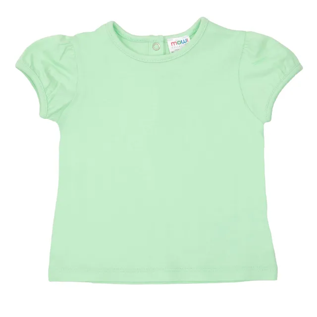 T-shirt basic bimba verde chiaro girocollo