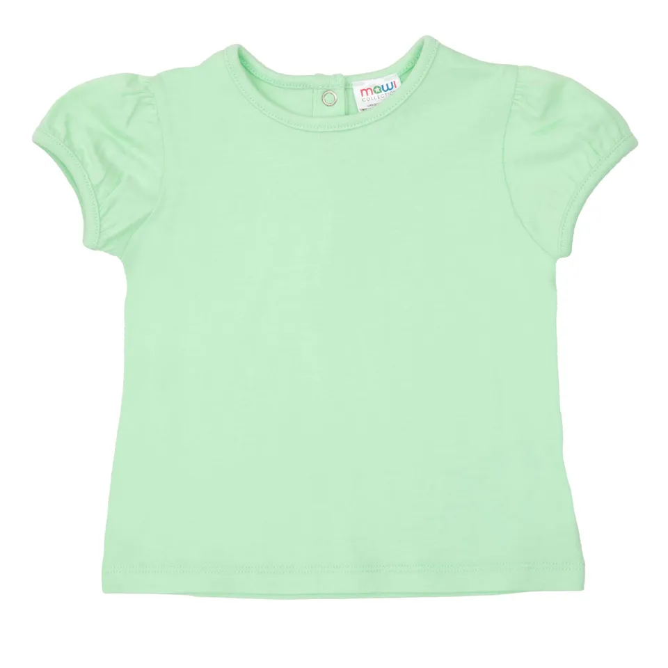 T-shirt basic bimba verde chiaro girocollo