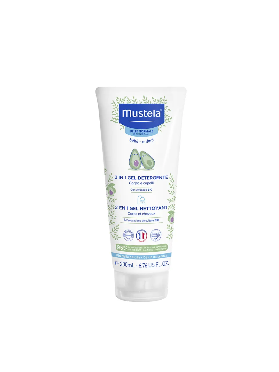 Mustela Gel Detergente 2 in 1 bagnoschiuma 200 ml dalla nascita