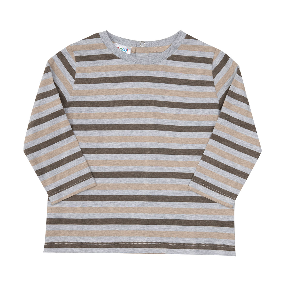 T-shirt bimbo manica lunga multicolor righe jersey
