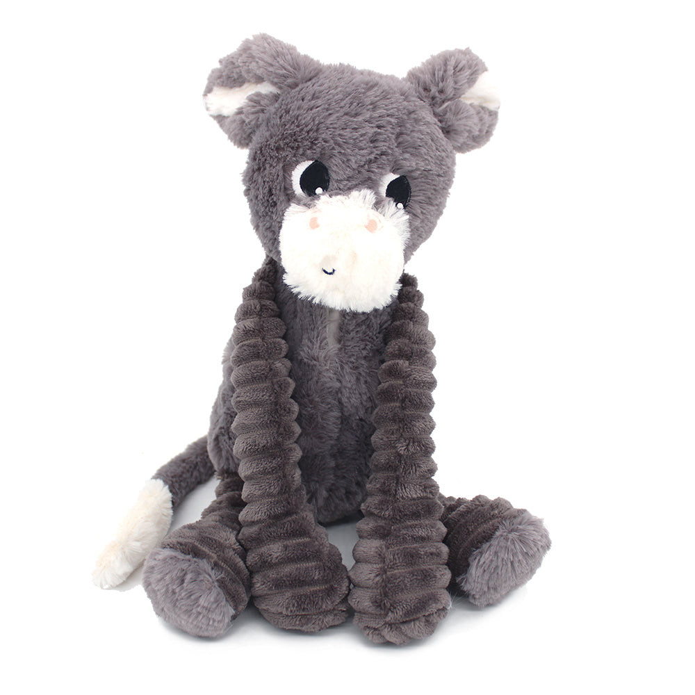Les Deglingos Ptipotos Poitou Peluche Asinello Mamma e Bebè Grigio