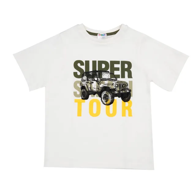Toys Center Baby T-shirt bimbo jersey bianca stampa jeep