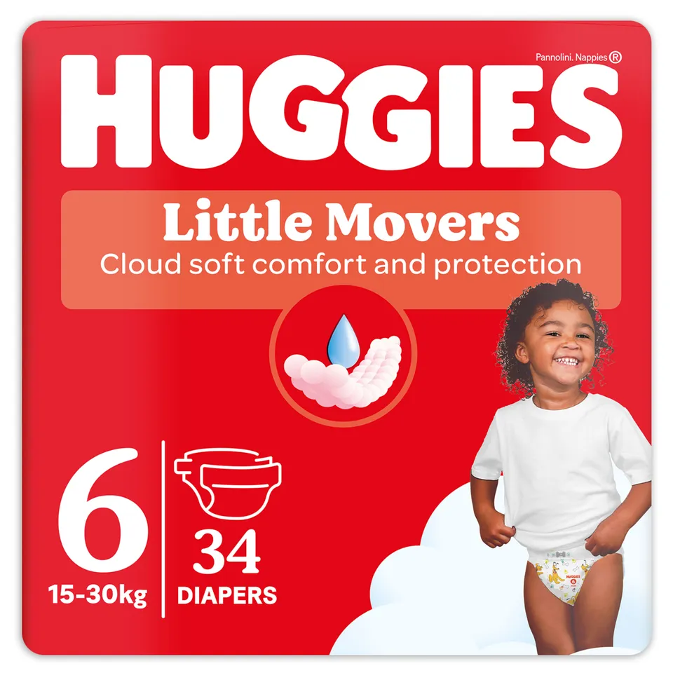 Huggies Little Movers Tg 6 Pannolini 34 Pezzi 15-30 Kg