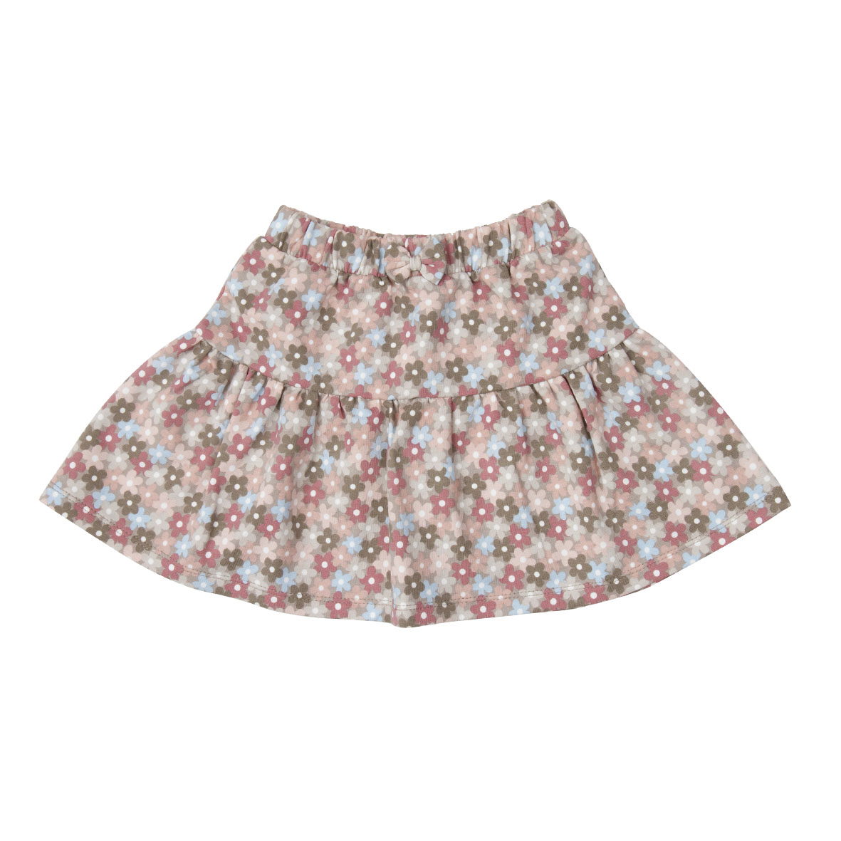 Mawi felpa stampata gonna bambina beige fiori con balza