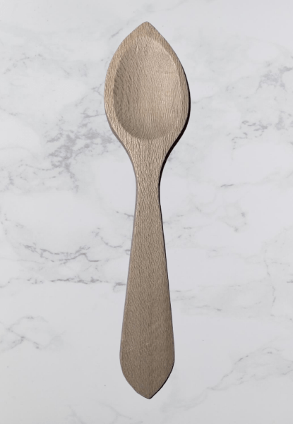 Cucchiaio legno naturale 150 mm cestino tesori