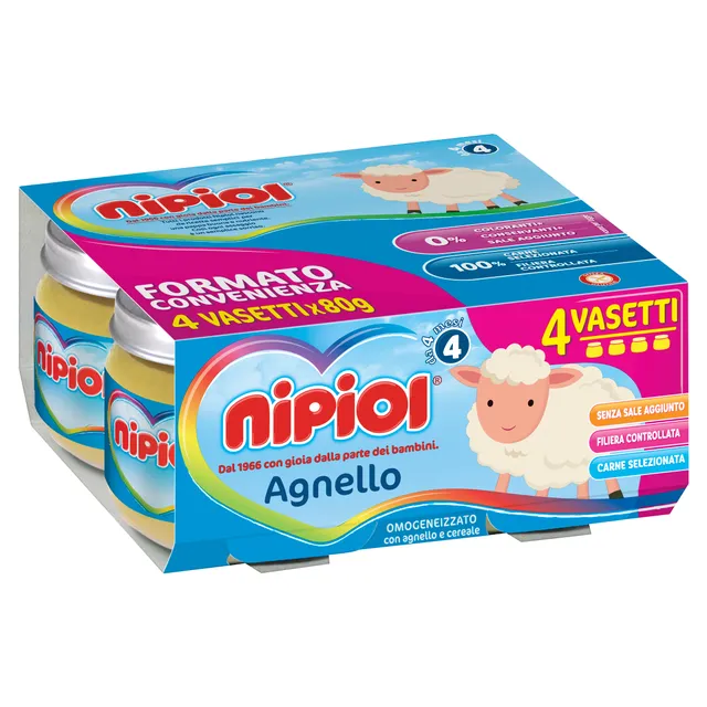 Nipiol Omogeneizzato Agnello 4x80 g dal 4° Mese