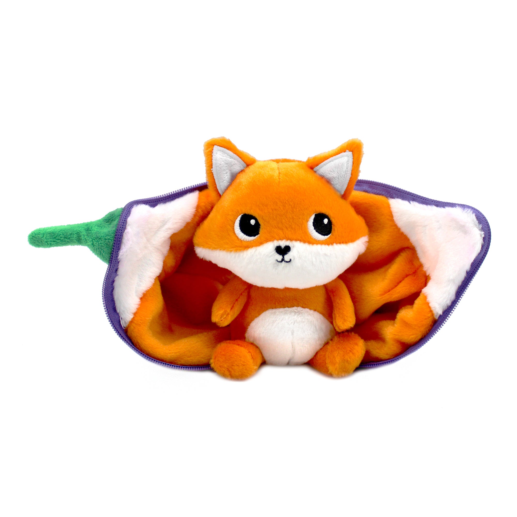 Les Deglingos Flipetz Russet Peluche Volpe Reversibile Viola