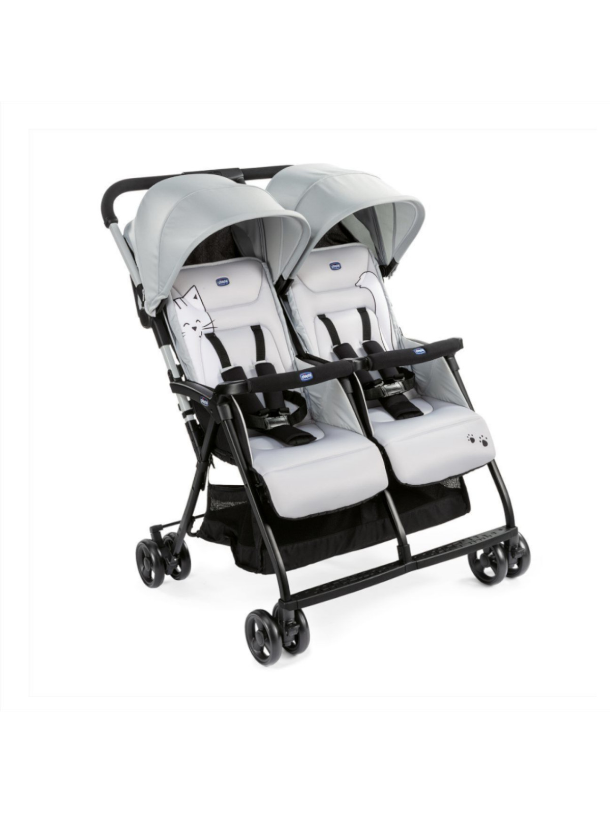 Chicco Ohlalà Twin passeggino gemellare Silver Cat leggero