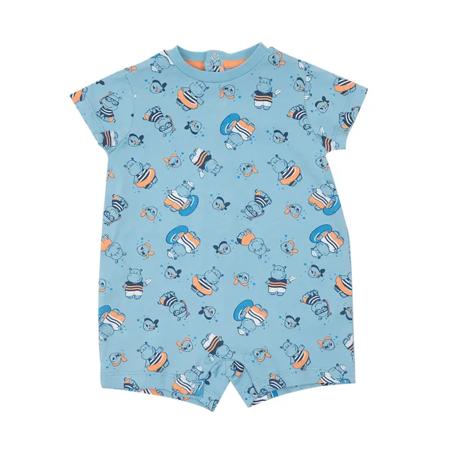 Toys Center Baby Pagliaccetto Neonato Azzurro Hippo Allover