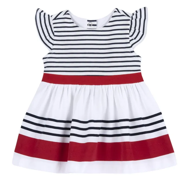 Chicco Elegante Vestito Neonata Maniche Corte Cotone