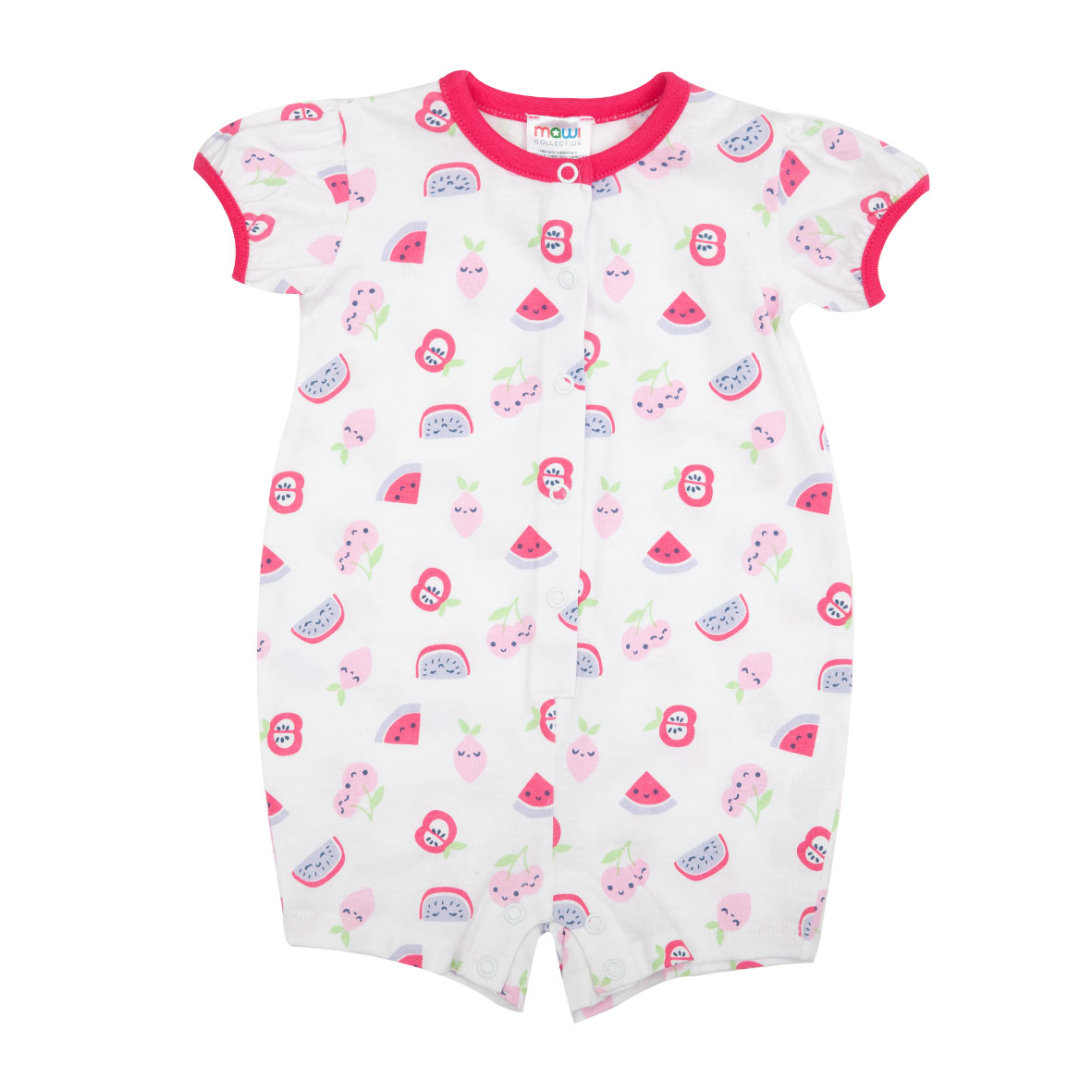 Pigiama intero jersey bimba frutta bianco rosso