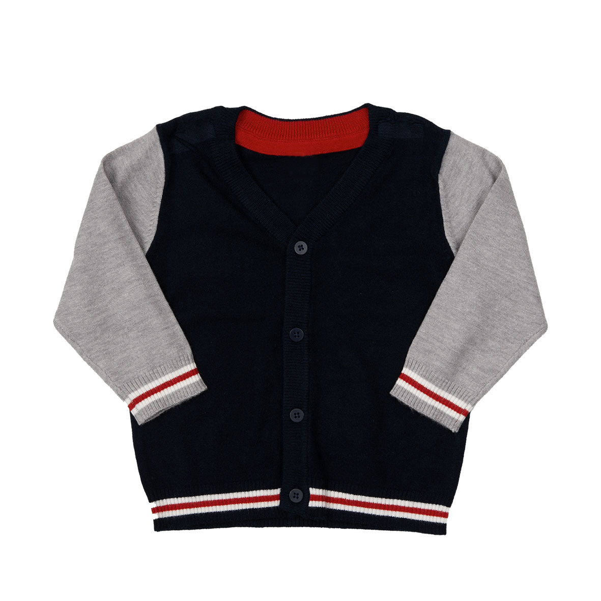 Mawi Tricot cardigan bimba blu grigio melange